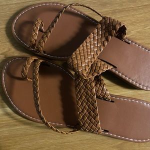Size 8.5, Brown, Leather Sandals